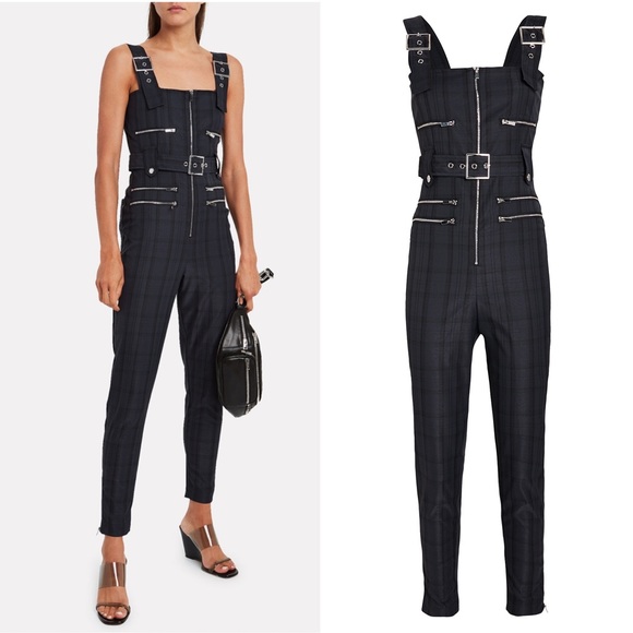 WeWoreWhat Pants - WeWoreWhat Plaid Moto Overalls